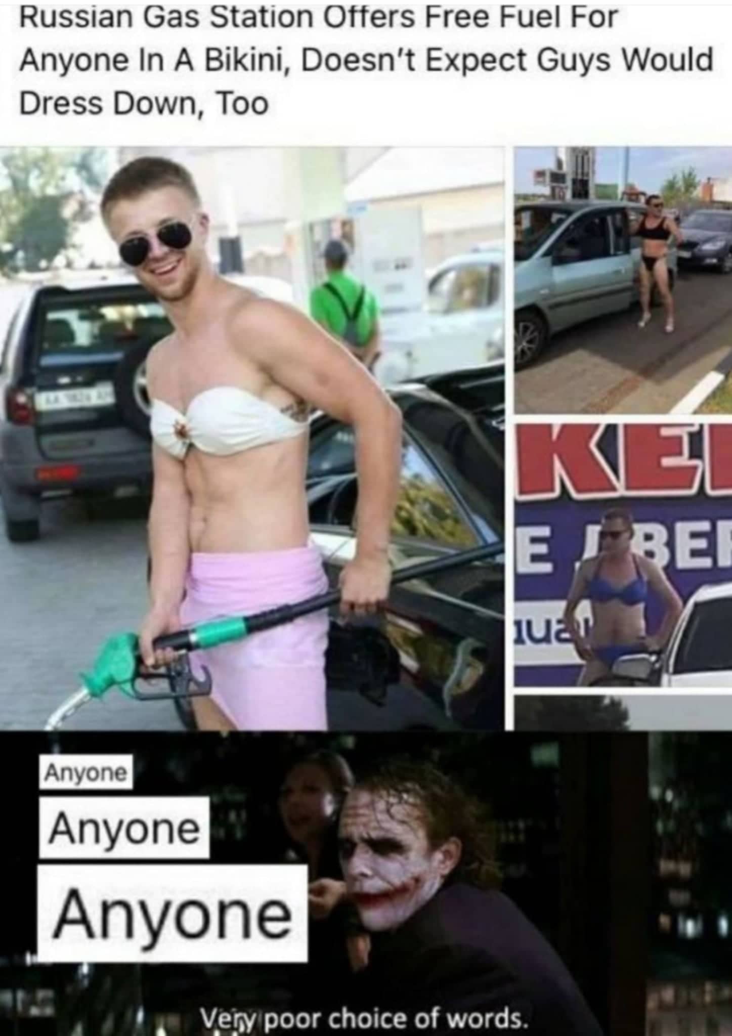 Russian Gas Station Offers Free Fuel to Anyone in Bikini Meme.jpg